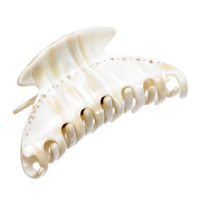 Medium size regular shape hair jaw clip in Beige pearl Kosmart - 1
