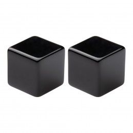 Large size cube shape titanium earrings in Black, 2 pcs. Kosmart - 3