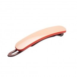 Small size rectangular shape hair clip in Hazel and coral Kosmart - 1