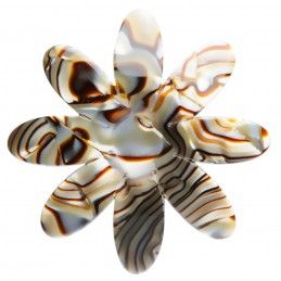 Medium size flower shape hair elastic with decoration in Onyx Kosmart - 3