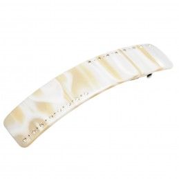 Large size rectangular shape hair barrette in Beige texture Kosmart - 1