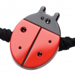 Small size ladybird shape ponytail holder in marlboro red and black Kosmart - 1