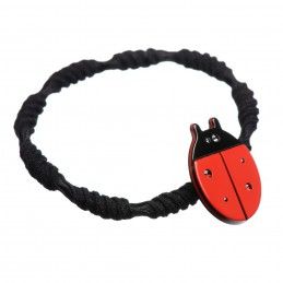 Small size ladybird shape ponytail holder in marlboro red and black Kosmart - 2