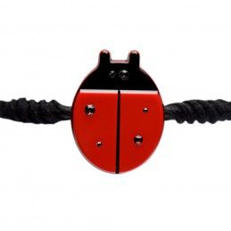Small size ladybird shape ponytail holder in marlboro red and black Kosmart - 3