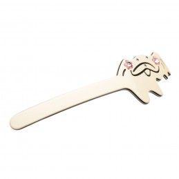 Medium size dog shape Hair barrette in ivory and black Kosmart - 3