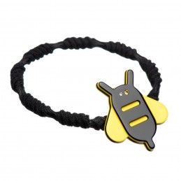 Small size bee shape ponytail holder in black and yellow Kosmart - 4