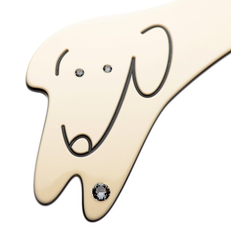 Large size dog shape Hair barrette in ivory and black Kosmart - 1