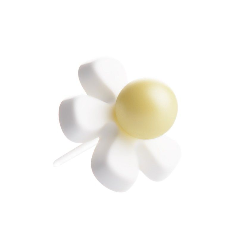 Medium size flower shape Metal free earring in White Kosmart - 1