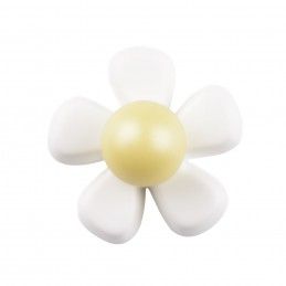 Medium size flower shape Metal free earring in White Kosmart - 2