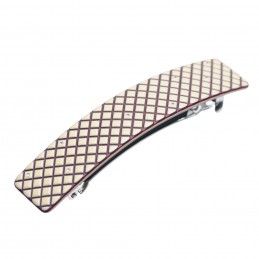 Medium size rectangular shape Hair barrette in Ivory and violet Kosmart - 1