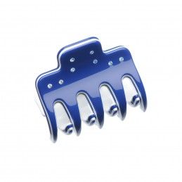 Very small size regular shape Hair jaw clip in Blue and white Kosmart - 1