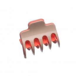 Very small size regular shape Hair claw clip in Hazel and coral Kosmart - 1