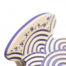 Medium size regular shape Hair jaw clip in Ivory and violet Kosmart - 3