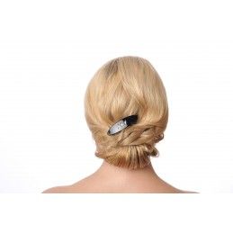 Medium size oval shape Hair clip in Black Kosmart - 6