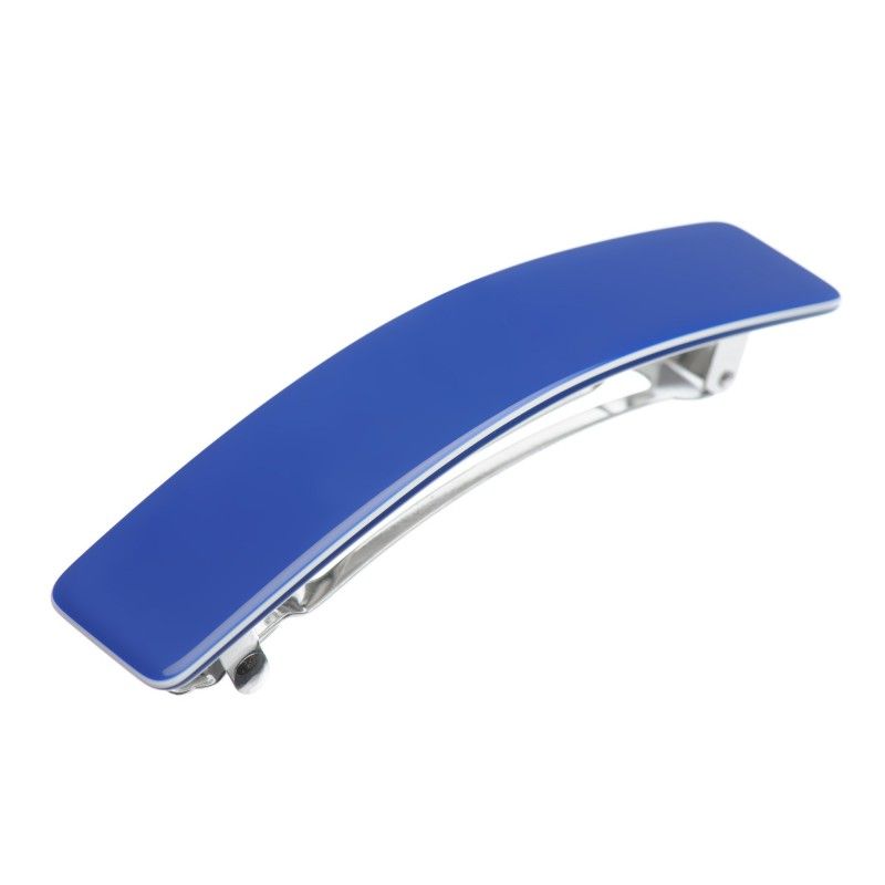 Medium size rectangular shape Hair barrette in Blue and white Kosmart - 1