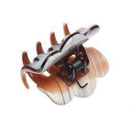 Very small size regular shape Hair jaw clip in Chocolate horn Kosmart - 2
